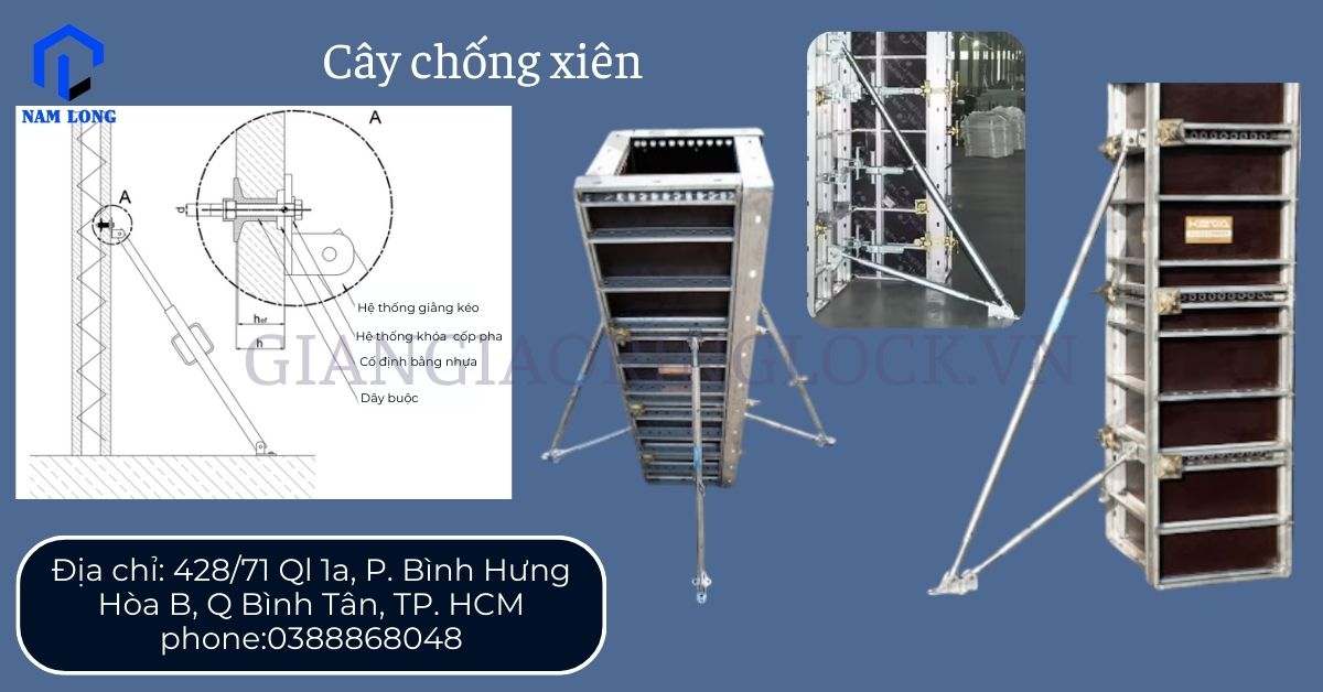 Cấu tạo của cây chống xiên giàn giáo