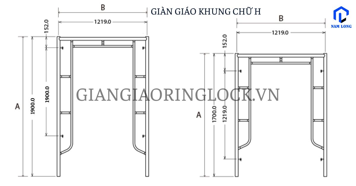 cấu tạo giàn giáo khung chữ h