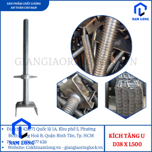KÍCH TĂNG GIÀN GIÁO U D38 X L= 500 - CHÂN KÍCH U