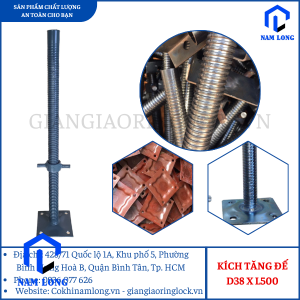 KÍCH TĂNG GIÀN GIÁO BẰNG D38 X L = 500 - CHÂN KÍCH BẰNG