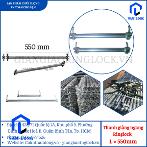 GIÀN GIÁO ĐĨA – Thanh giằng ngang Ringlock L=550mm